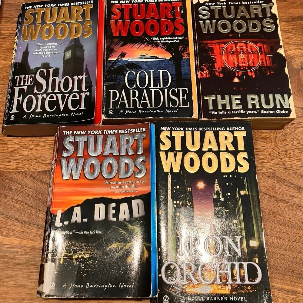 Stuart Woods Lot of 5 Stone Barrington Paperback Books, Thriller, Mystery
